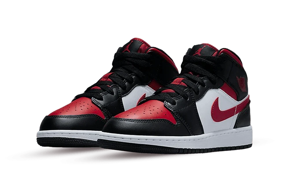 Air Jordan 1 Mid Alternate Bred Toe Kids' Sneakers 554725-079