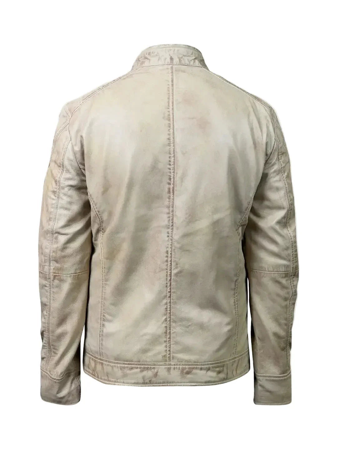 Men's Off-White Leather Jacket – Vintage Waxed Sheepskin