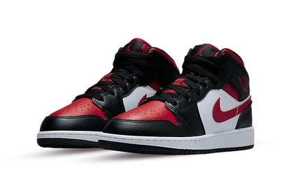 Air Jordan 1 Mid Alternate Bred Toe Kids' Sneakers 554725-079