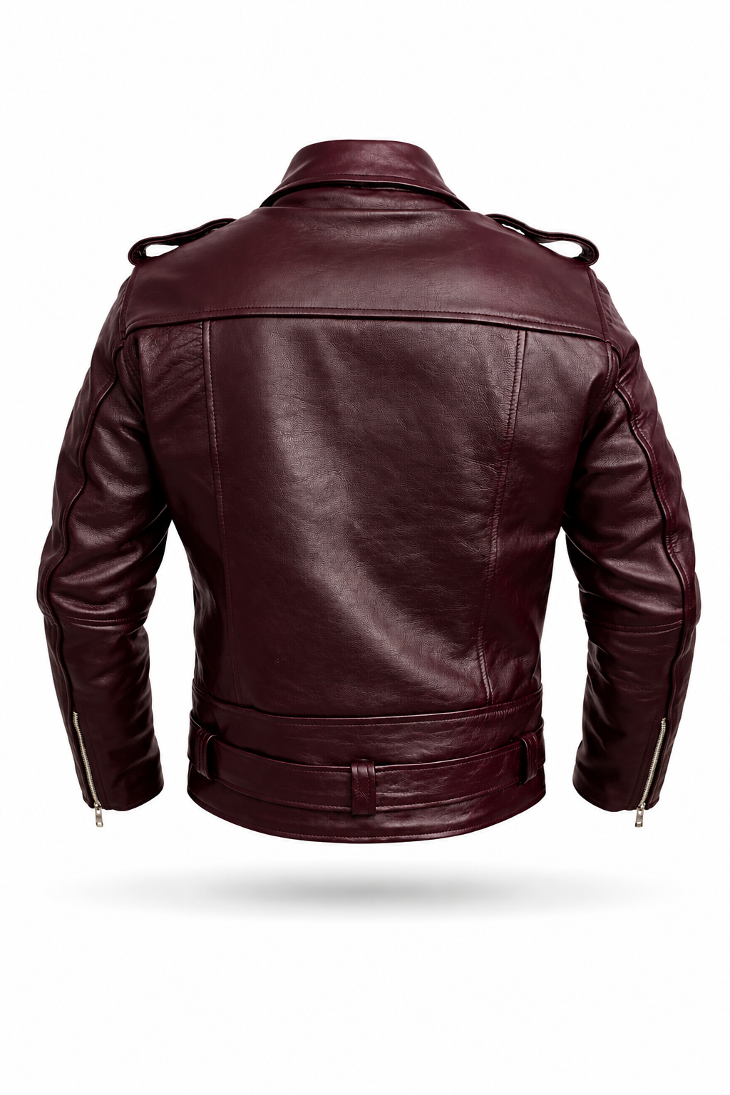 Men's Classic Leather Biker Jacket – Belted Slim Fit Moto Jacket