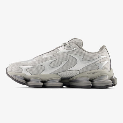 Silver Metallic sneaker with visible tech sole