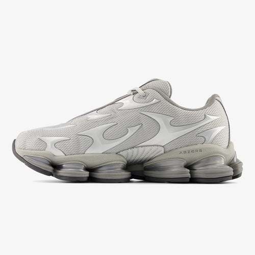 Silver Metallic sneaker with visible tech sole