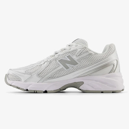 White and metallic silver ARDELIXA sneaker with mesh and reflective-style overlays