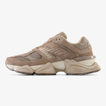 nb mushroom - ARDELIXA Mushroom sneaker with brown mesh, hairy suede overlays, and stacked sole