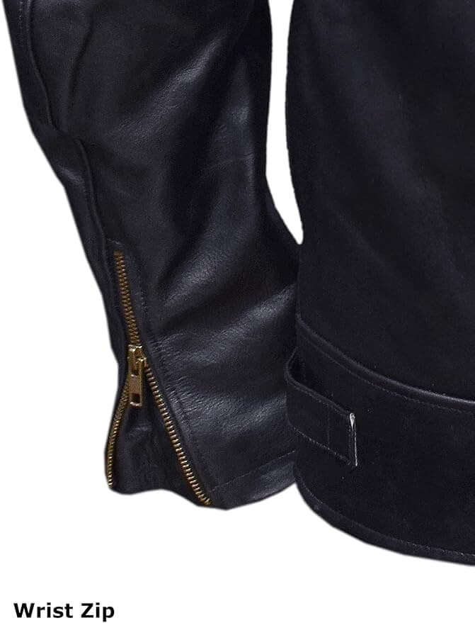 Men's Leather Moto Jacket – Zip Pockets