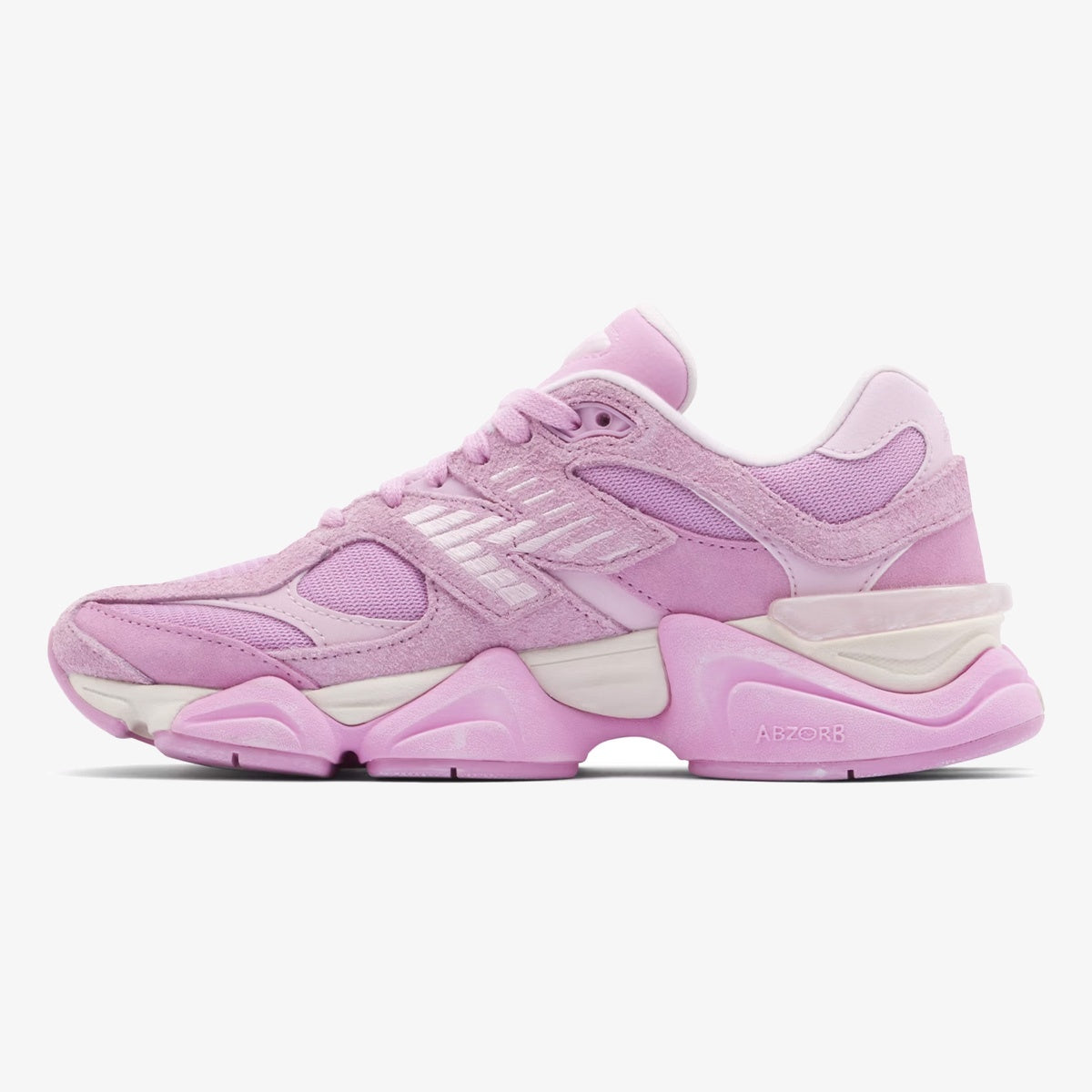 nb pink overdye - Pink Overdye sneaker with tonal mesh, suede overlays, and chunky sculpted sole