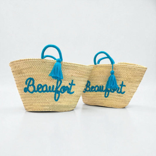 Personalized Straw Beach Bag Custom Embroidered Summer Tote