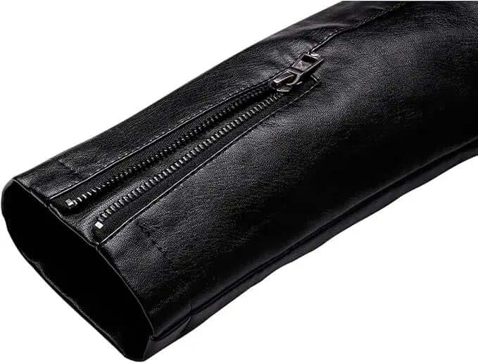 Men's Faux Leather Jacket – Stand Collar