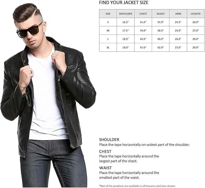 Men's Faux Leather Jacket – Stand Collar