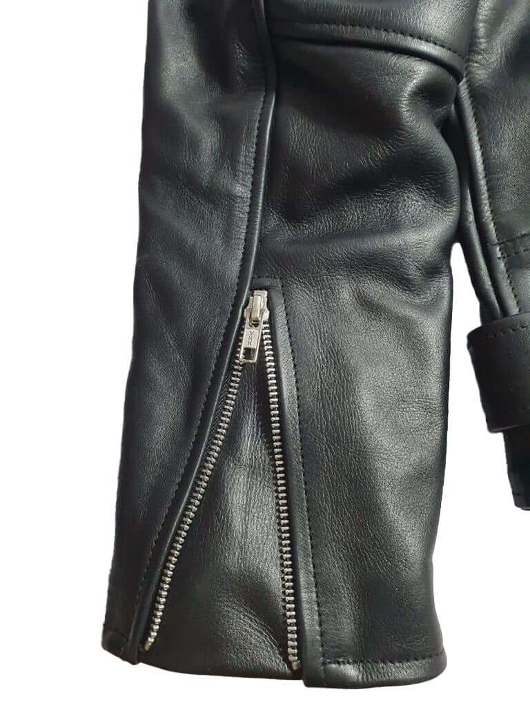 Men's Classic Leather Biker Jacket – Belted Slim Fit Moto Jacket