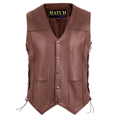 Men's Leather Vest – Classic Button Front