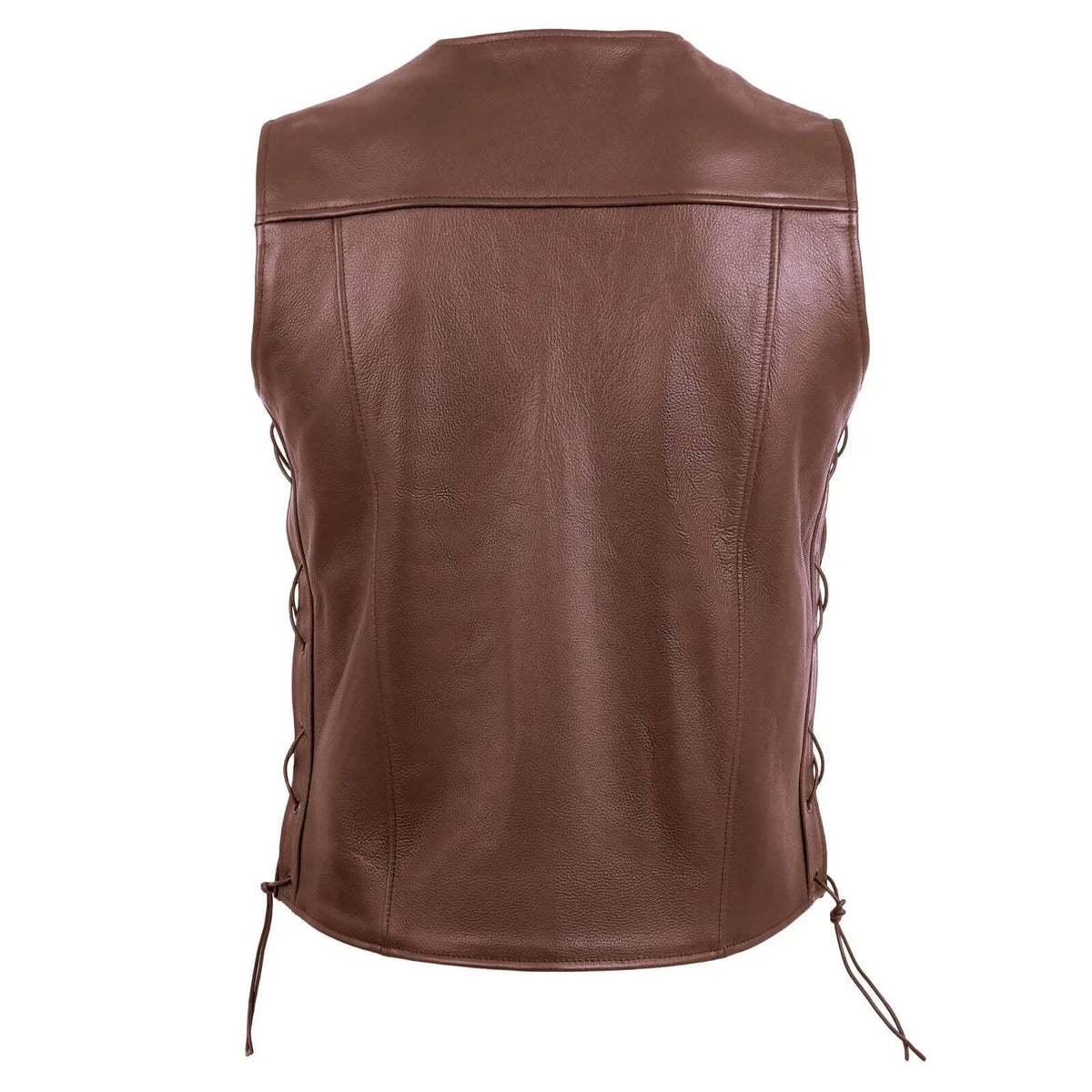 Men's Leather Vest – Classic Button Front