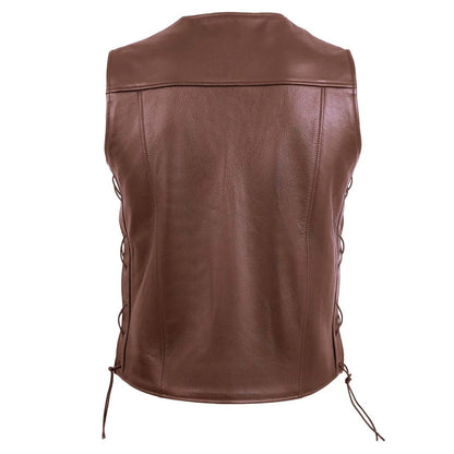 Men's Leather Vest – Classic Button Front