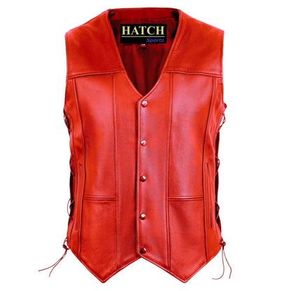 Men's Leather Vest – Classic Button Front
