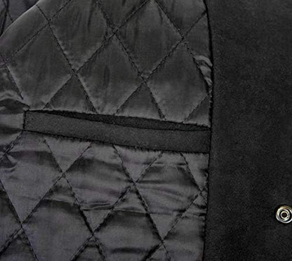 Men's Leather Moto Jacket – Quilted Panels, Zip Pockets