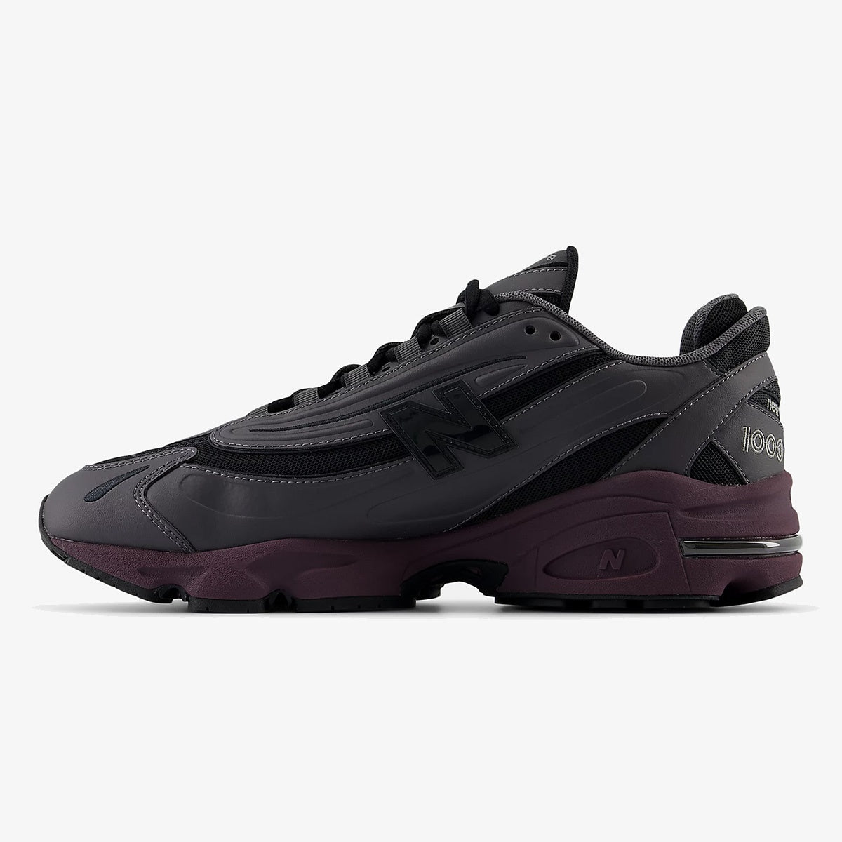 nb magnet plum brown - Magnet and Plum Brown sneaker with layered panels and sculpted sole