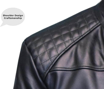 Men's Leather Moto Jacket – Zip Pockets