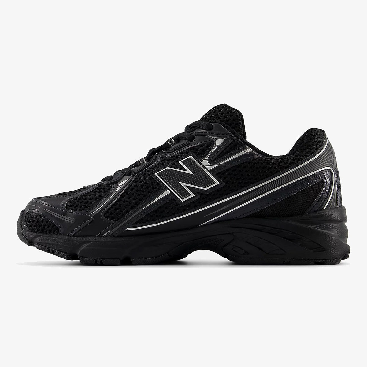 Black and silver ARDELIXA sneaker with mesh panels and metallic overlays