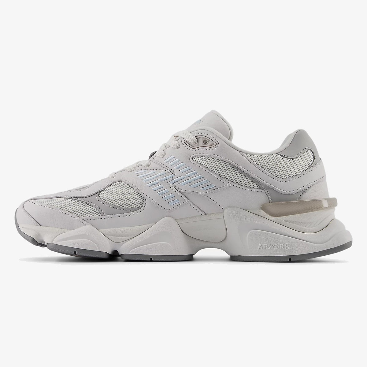 Grey and Quarry Blue ARDELIXA sneaker with layered mesh and suede upper