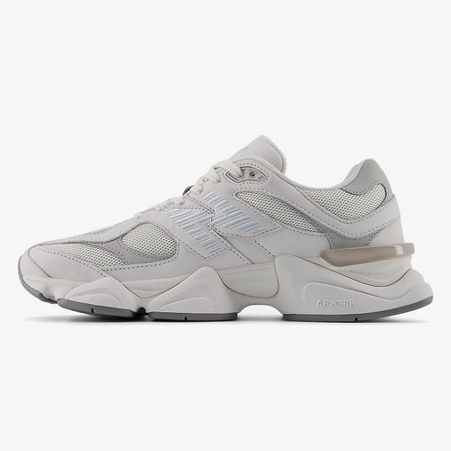Grey and Quarry Blue ARDELIXA sneaker with layered mesh and suede upper