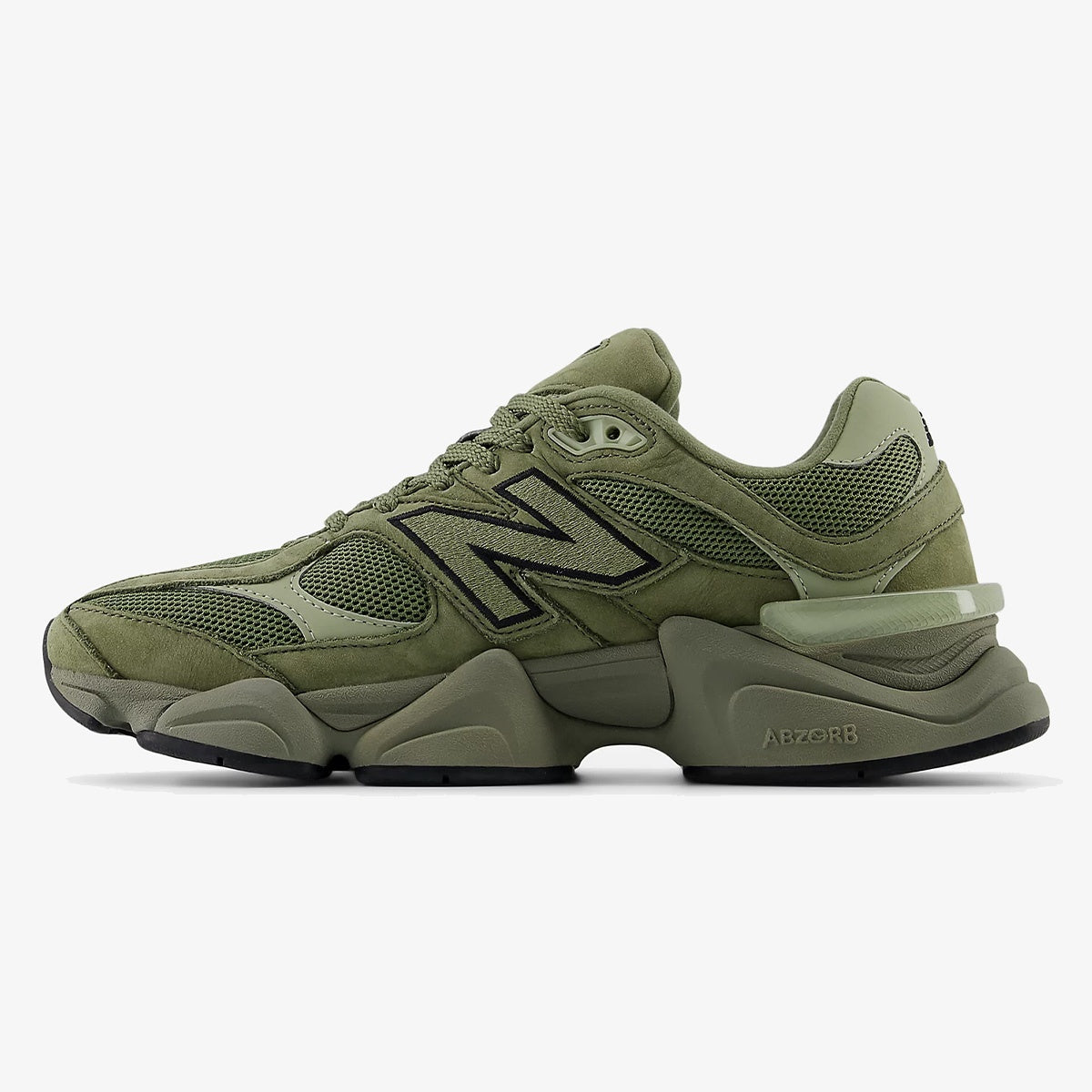 dark olivine - Dark Olivine sneaker with olive suede overlays and chunky sole